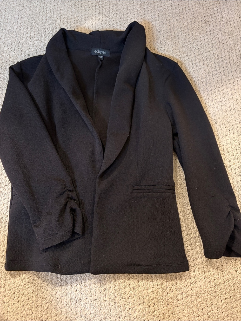 Eclipse Black Open Shawl Collar Blazer